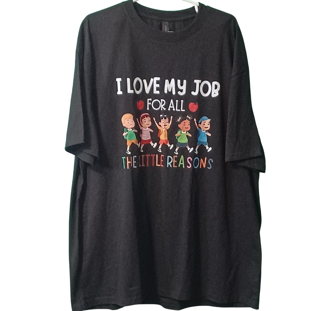 Magic Custom I Love My Job For All The Little Reasons Teacher T-Shirt‎ Black 3XL